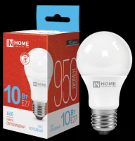 Лампа Led Е27 10Вт 6500К холодный свет груша In Home