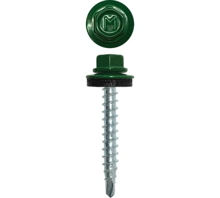 Саморез кровельный RAL6005 4,8х29 дерево 250шт зеленый мох Daxmer